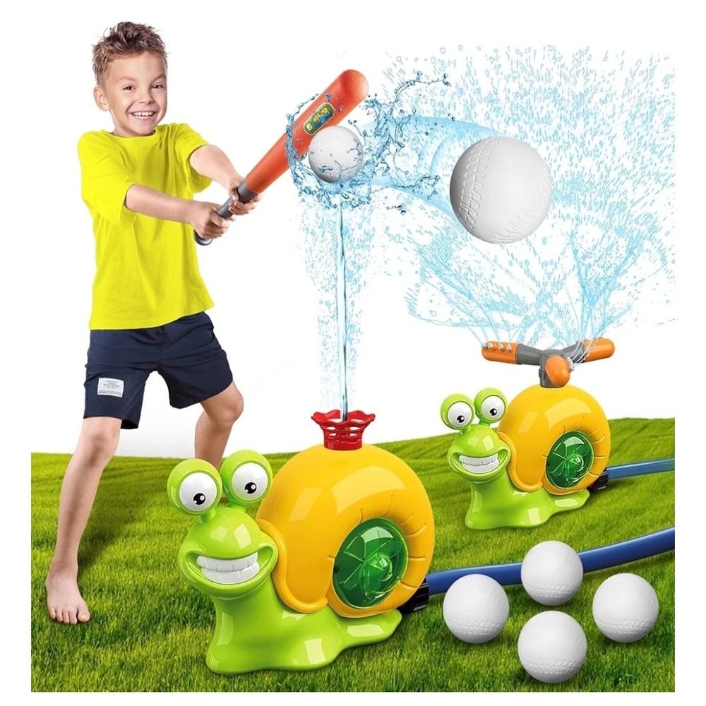 Snail Water Sprinkler Toy - Green and Yellow